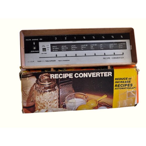 Vintage Recipe Converter Retro Kitchen Gadget Tool Scaling Ingredients - Picture 1 of 7
